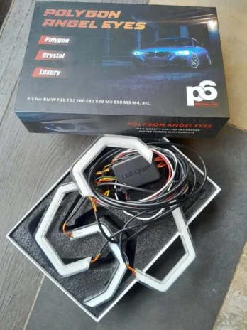 P6 Premium Polygon Hexagon LED Crystal Angel Eyes Kit (For BMW F30, F32, E60, E90, M3, M4)